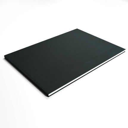 A3 Landscape Sketchbook | 140gsm White Cartridge, 92 Pages | Casebound Black Cover