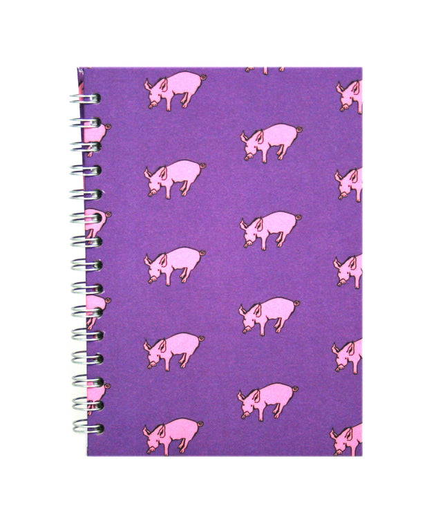 A5 Posh Patterned Bergung Pig - 100% Recycled White 150gsm Cartridge Paper 35 Leaves Portrait